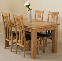 Rackhams Richmond Medium Oak Extendable Dining Table with Princeton Oak Chairs - Natural Oak - 8 chairs - thumbnail 2