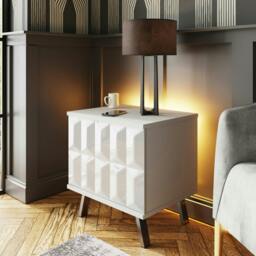 Rackhams Frank Olsen Elevate Lamp/ Side Table - white