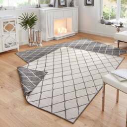 Rackhams Reversible Indoor-Outdoor Geometric Flatweave Rug - 80X150 cm - thumbnail 4