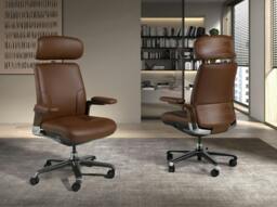 Rackhams Swivel Office Chair 4211/4212 - Brown - Steel - thumbnail 2