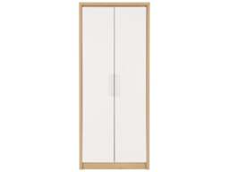 Rackhams Seville 2 Door Double Wardrobe - White High Gloss and Light Oak - thumbnail 2