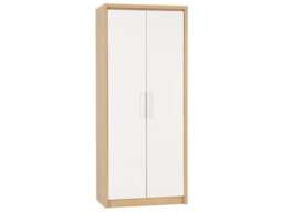 Rackhams Seville 2 Door Double Wardrobe - White High Gloss and Light Oak