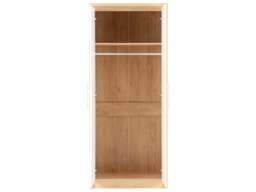 Rackhams Seville 2 Door Double Wardrobe - White High Gloss and Light Oak - thumbnail 3