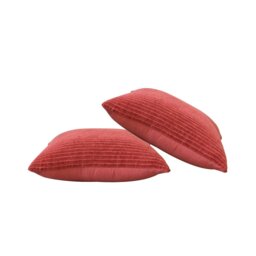Rackhams Ribbed Red Cushion Set of 2 - thumbnail 2