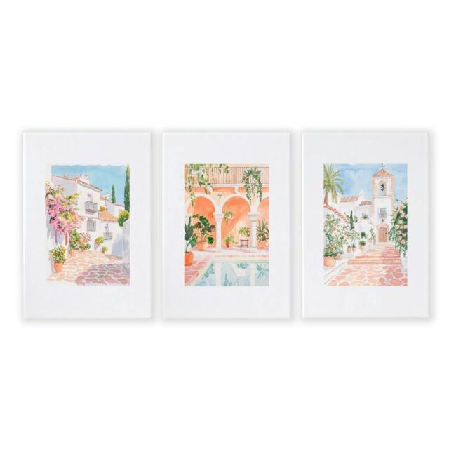 Rackhams Wall Art Decor Living Room - Set of 3 Beach Decor Wall art Prints - 16 x 22 inches / 40.65 cm x 56 cm - Polyester Canvas 260 gsm - Canvas wrapped - image 1