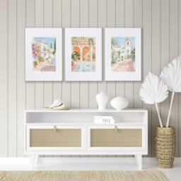 Rackhams Wall Art Decor Living Room - Set of 3 Beach Decor Wall art Prints - 16 x 22 inches / 40.65 cm x 56 cm - Polyester Canvas 260 gsm - Canvas wrapped - thumbnail 4