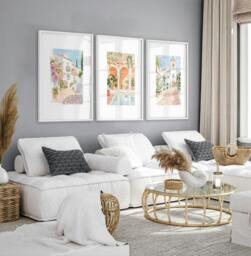 Rackhams Wall Art Decor Living Room - Set of 3 Beach Decor Wall art Prints - 16 x 22 inches / 40.65 cm x 56 cm - Polyester Canvas 260 gsm - Canvas wrapped - thumbnail 5