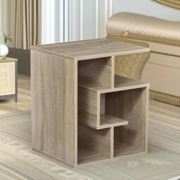 Rackhams 3 Tier Side Table With Open Shelves Oak - thumbnail 5