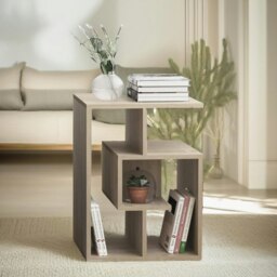 Rackhams 3 Tier Side Table With Open Shelves Oak - thumbnail 3