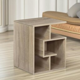 Rackhams 3 Tier Side Table With Open Shelves Oak - thumbnail 6