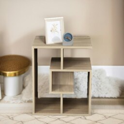 Rackhams 3 Tier Side Table With Open Shelves Oak - thumbnail 2