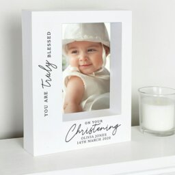 Rackhams Personalised 'Truly Blessed' Christening 5x7 Box Photo Frame - thumbnail 2