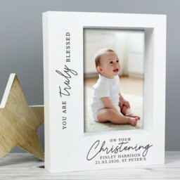 Rackhams Personalised 'Truly Blessed' Christening 5x7 Box Photo Frame - thumbnail 4