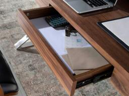 Rackhams Walnut and chrome-plated steel desk 3015 - thumbnail 5