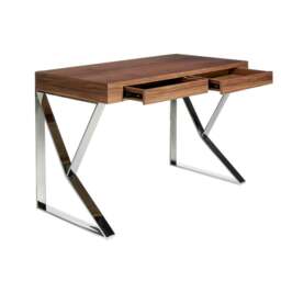 Rackhams Walnut and chrome-plated steel desk 3015 - thumbnail 6