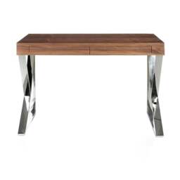 Rackhams Walnut and chrome-plated steel desk 3015 - thumbnail 2
