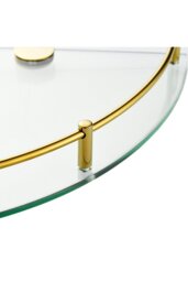 Rackhams 2Pcs Bathroom Glass Corner Shelf Wall Mounted Storage Rack - Gold - thumbnail 4