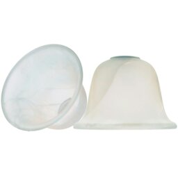 Rackhams Pair of White Alabaster Glass Shades with Traditional Shape for E14 and E27 - thumbnail 2
