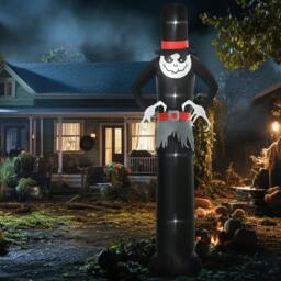 Rackhams Giant 10ft Halloween Inflatables Tall Ghost with Hat, Build-in LEDs Blow Up Scary Outdoor Decorations, for Party Yard Garden Lawn Decoration - thumbnail 3