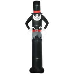 Rackhams Giant 10ft Halloween Inflatables Tall Ghost with Hat, Build-in LEDs Blow Up Scary Outdoor Decorations, for Party Yard Garden Lawn Decoration - thumbnail 1