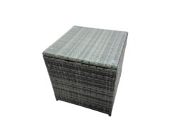 Rackhams Garden Outdoor Rattan Furniture Set Rattan Love Sofa 3 Seater Sofa with 2 Small Stools 2 Side Tables Dark Grey Mixed - thumbnail 5