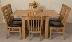 Rackhams Richmond Small Extending Oak Dining Set with Harvard Oak Chairs - Natural Oak - 6 chairs - thumbnail 5