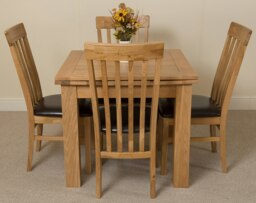 Rackhams Richmond Small Extending Oak Dining Set with Harvard Oak Chairs - Natural Oak - 6 chairs - thumbnail 3