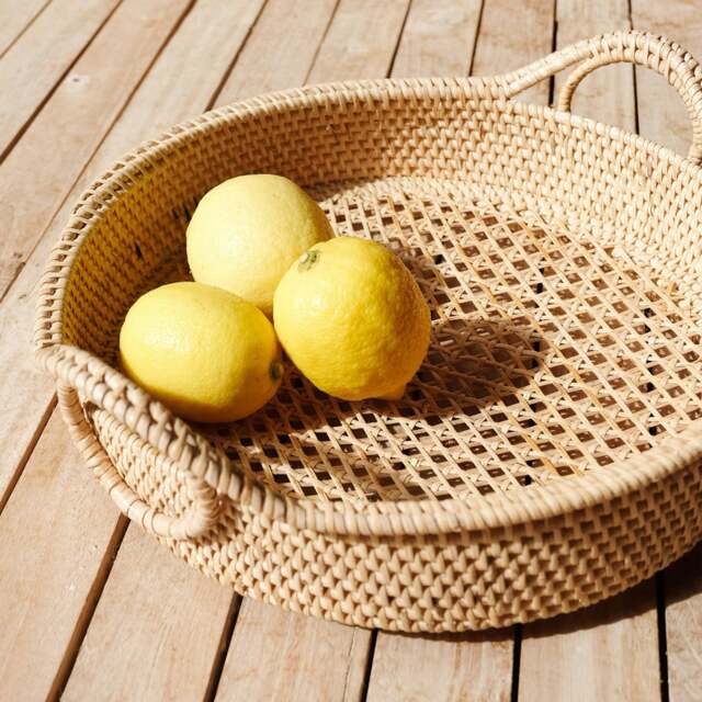 Rackhams Fruit Basket Wicker Rattan - Natural - image 1