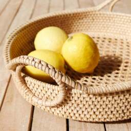 Rackhams Fruit Basket Wicker Rattan - Natural - thumbnail 3
