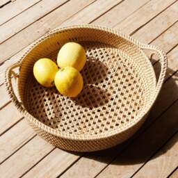 Rackhams Fruit Basket Wicker Rattan - Natural - thumbnail 2