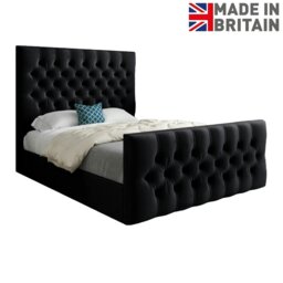 Rackhams Novara Upholstered Soft Velvet Bed Frame - Black - Black - Super king - thumbnail 6