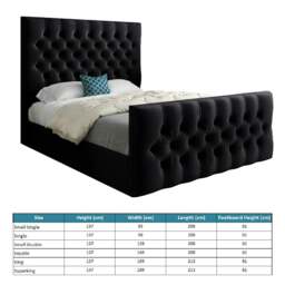 Rackhams Novara Upholstered Soft Velvet Bed Frame - Black - Black - Super king - thumbnail 4
