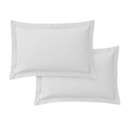 Rackhams 200 Thread Count Cotton Percale Oxford Pillowcase Pair - Grey - 50x75cm (x2) - thumbnail 5