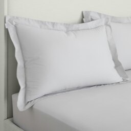 Rackhams 200 Thread Count Cotton Percale Oxford Pillowcase Pair - Grey - 50x75cm (x2)