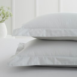 Rackhams 200 Thread Count Cotton Percale Oxford Pillowcase Pair - Grey - 50x75cm (x2) - thumbnail 2