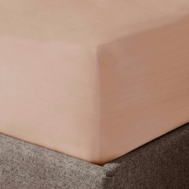 Rackhams Washed Linen Look Fitted Sheet - Pink - Single - image 1