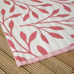 Rackhams 1.5m x 2.1m Red Ochre Leaves Large Outdoor Alfresco Patio Rug Mat - thumbnail 2