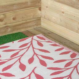 Rackhams 1.5m x 2.1m Red Ochre Leaves Large Outdoor Alfresco Patio Rug Mat - thumbnail 4
