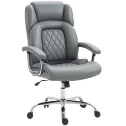 Rackhams Office Chair 180kg, High Back Desk Chair with Spring Cushion, Black - Grey - thumbnail 6
