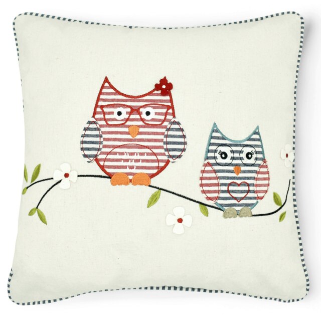 Rackhams Fun Ditsy Owl Cushion - 43cm x 43cm - Tweet Two