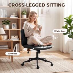 Rackhams Criss Cross Legged Office Chair Height Adjustable Black - thumbnail 4