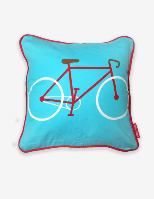 Rackhams Blue Bike Cushion Cover