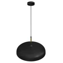 Rackhams Lincoln Black 45CM Pendant Lamp Stylish Hand Made Scandi Style Lamp With A Golden Finish To The Shade Interior 1XE27 - thumbnail 5