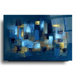 Rackhams Abstract Glass Wall Art - 50 x 70 cm - Tempered Glass (4 mm) - thumbnail 1