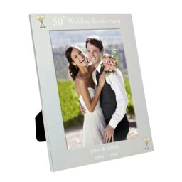 Rackhams Personalised Silver 5x7 50th Wedding Anniversary Photo Frame - thumbnail 2