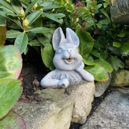 Rackhams Cute Half Bunny stone garden ornament - thumbnail 1