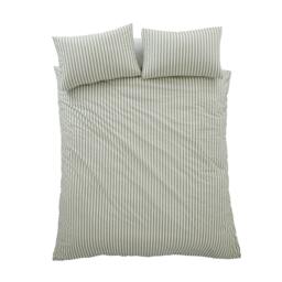 Rackhams Cotton Rich Woven Stripe Duvet Cover Set Grey - King - Grey - thumbnail 6