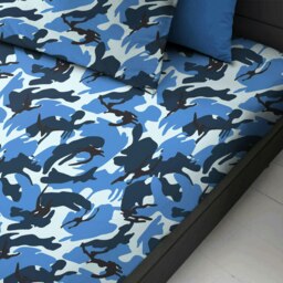Rackhams Camouflage Cotton Blend Fitted Sheet - Grey - Double - thumbnail 5