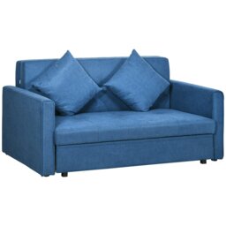Rackhams 2 Seater Sofa Bed Convertible Bed Settee 2 Cushions Storage - Tan - Ice Velvet (100% Polyester) - 2 Seater - thumbnail 3