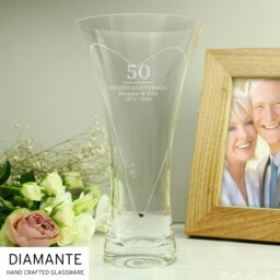 Rackhams Personalised Special Year Diamante Heart Vase